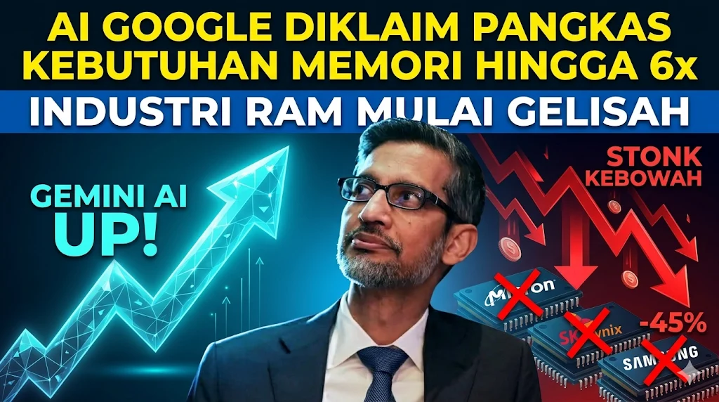 AI Google Diklaim Pangkas Kebutuhan Memori hingga 6x, Industri RAM Mulai Gelisah